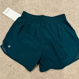 Lululemon Hotty Hot Shorts High Rise 4” Lined, Storm Teal, size 4